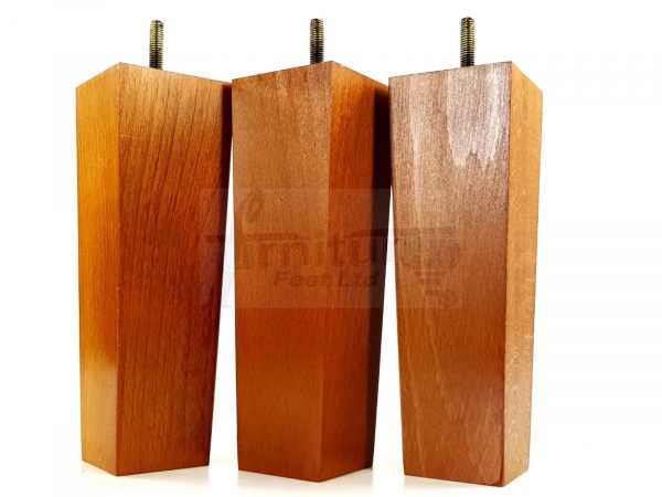 Square Wood Legs Replacement Block Furniture Feet 100 - 240mm High M8 Golden Oak - Image 4
