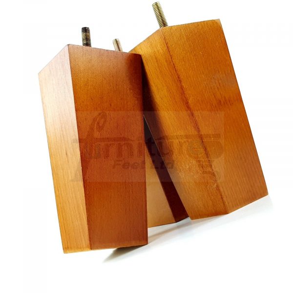 Square Wood Legs Replacement Block Furniture Feet 100 - 240mm High M8 Golden Oak - Image 7