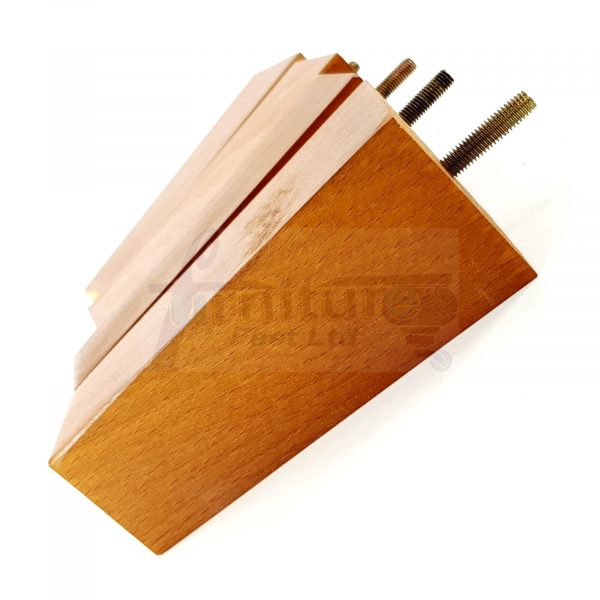 Square Wood Legs Replacement Block Furniture Feet 100 - 240mm High M8 Golden Oak - Image 8