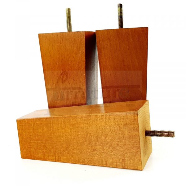Square Wood Legs Replacement Block Furniture Feet 100 - 240mm High M8 Golden Oak - Image 9