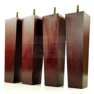 Square Wood Legs Replacement Block Furniture Feet 100 - 240mm High M8 Mahogany