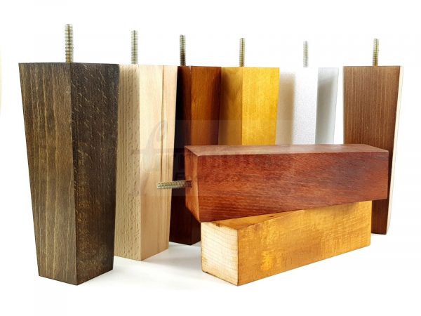 Square Wood Legs Replacement Block Furniture Feet 100 - 240mm High M8 Mahogany - Image 11