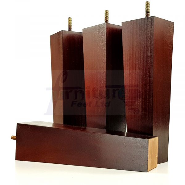 Square Wood Legs Replacement Block Furniture Feet 100 - 240mm High M8 Mahogany - Image 6