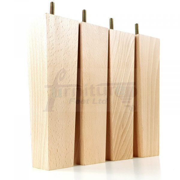 Square Wood Legs Replacement Block Furniture Feet 100 - 240mm High M8 Natural - Image 6