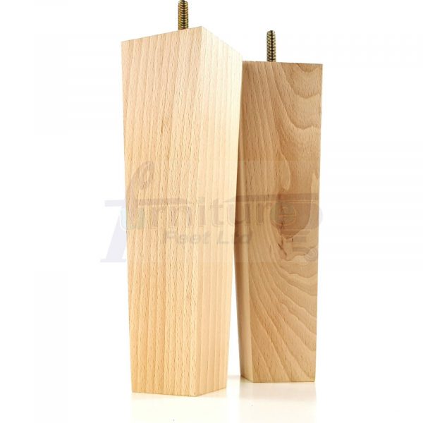 Square Wood Legs Replacement Block Furniture Feet 100 - 240mm High M8 Natural - Image 8