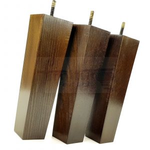 Square Wood Legs Replacement Furniture Feet 100 - 240mm High M8 Antique Brown