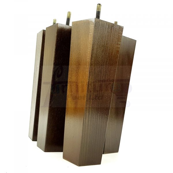 Square Wood Legs Replacement Furniture Feet 100 - 240mm High M8 Antique Brown - Image 2