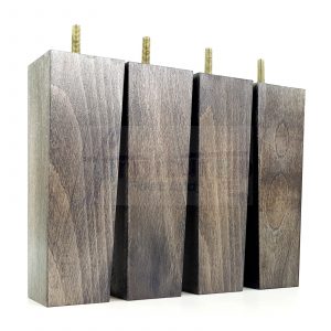 Square Wood Legs Replacement Furniture Feet 100 - 240mm High M8 Black Washed