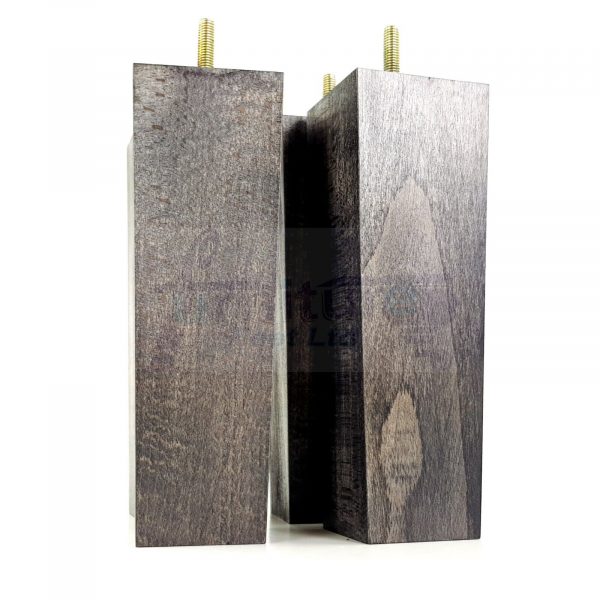 Square Wood Legs Replacement Furniture Feet 100 - 240mm High M8 Black Washed - Image 3