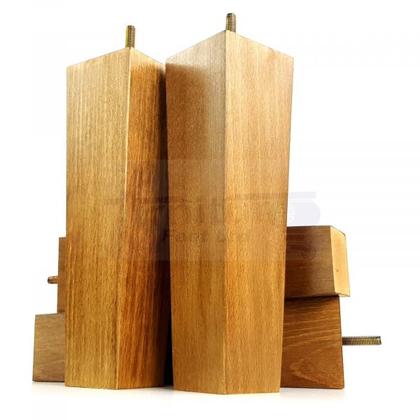 Square Wood Legs Replacement Furniture Feet 100 - 240mm High M8 Dark Oak Stain - Image 10
