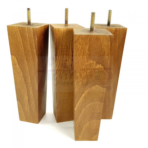 Square Wood Legs Replacement Furniture Feet 100 - 240mm High M8 Dark Oak Stain - Image 13