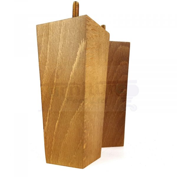 Square Wood Legs Replacement Furniture Feet 100 - 240mm High M8 Dark Oak Stain - Image 2