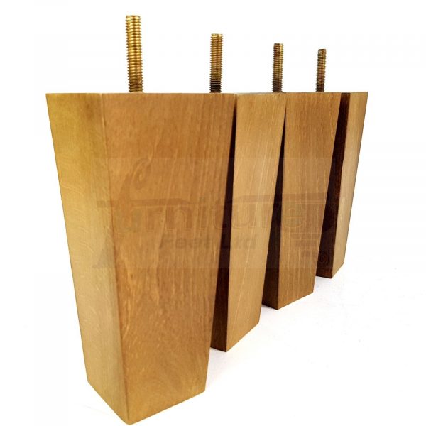 Square Wood Legs Replacement Furniture Feet 100 - 240mm High M8 Dark Oak Stain - Image 4