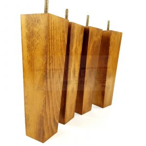 Square Wood Legs Replacement Furniture Feet 100 - 240mm High M8 Dark OakWash