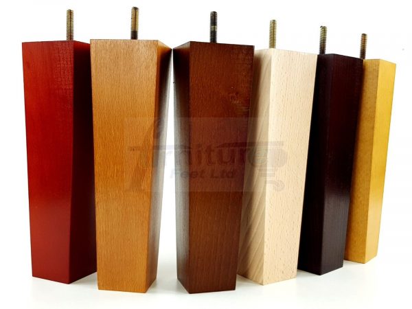 Square Wood Legs Replacement Furniture Feet 100 - 240mm High M8 Dark OakWash - Image 11