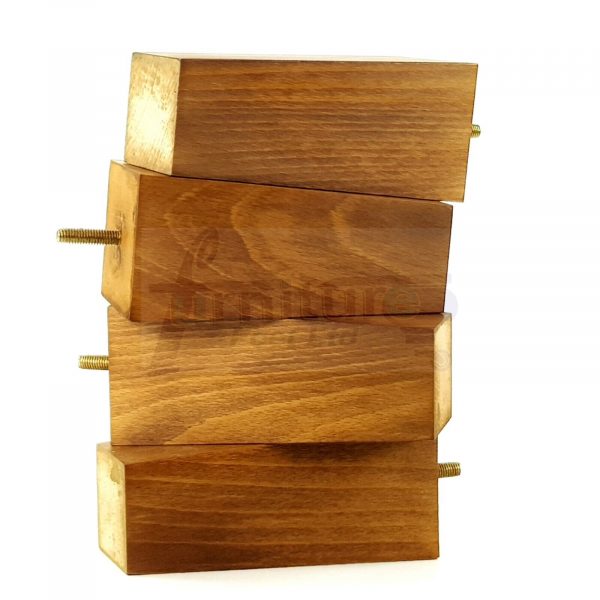 Square Wood Legs Replacement Furniture Feet 100 - 240mm High M8 Dark OakWash - Image 2