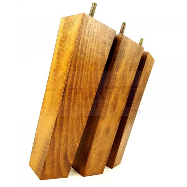 Square Wood Legs Replacement Furniture Feet 100 - 240mm High M8 Dark OakWash - Image 5