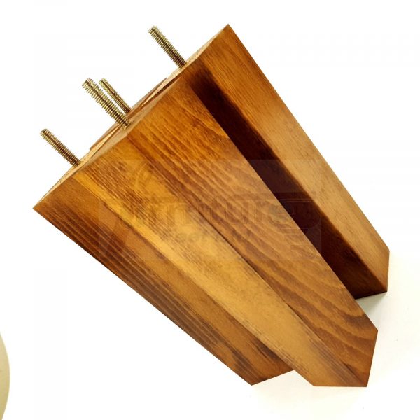 Square Wood Legs Replacement Furniture Feet 100 - 240mm High M8 Dark OakWash - Image 6