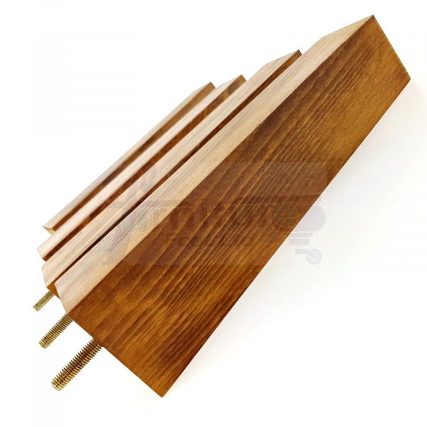 Square Wood Legs Replacement Furniture Feet 100 - 240mm High M8 Dark OakWash - Image 7