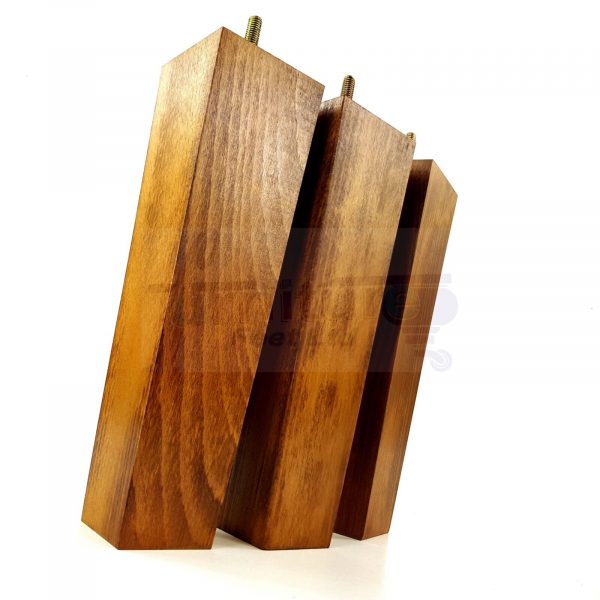 Square Wood Legs Replacement Furniture Feet 100 - 240mm High M8 Dark OakWash - Image 8