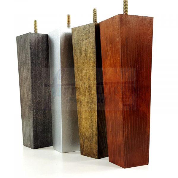 Square Wood Legs Replacement Furniture Feet 100 - 240mm High M8 Dark OakWash - Image 9