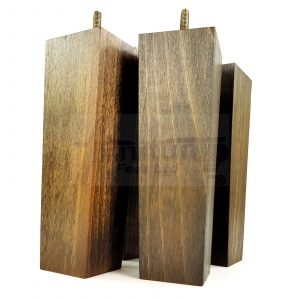 Square Wood Legs Replacement Furniture Feet 100 - 240mm High M8 Dark Walnut Wash