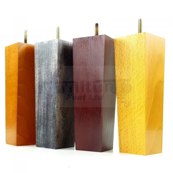 Square Wood Legs Replacement Furniture Feet 100 - 240mm High M8 Dark Walnut Wash - Image 10