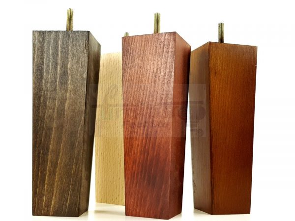 Square Wood Legs Replacement Furniture Feet 100 - 240mm High M8 Dark Walnut Wash - Image 11