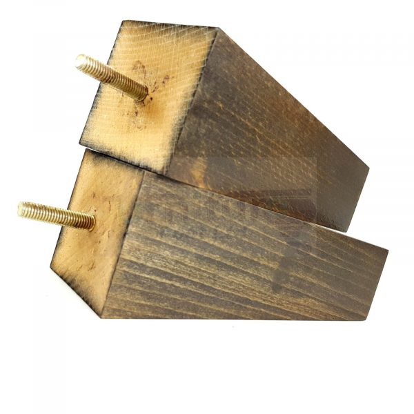 Square Wood Legs Replacement Furniture Feet 100 - 240mm High M8 Dark Walnut Wash - Image 7