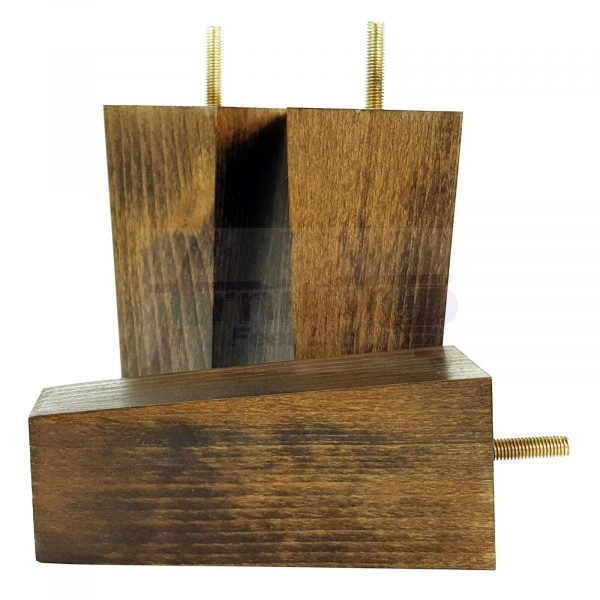 Square Wood Legs Replacement Furniture Feet 100 - 240mm High M8 Dark Walnut Wash - Image 9