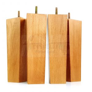 Square Wood Legs Replacement Furniture Feet 100 - 240mm High M8 Golden Oak Stain