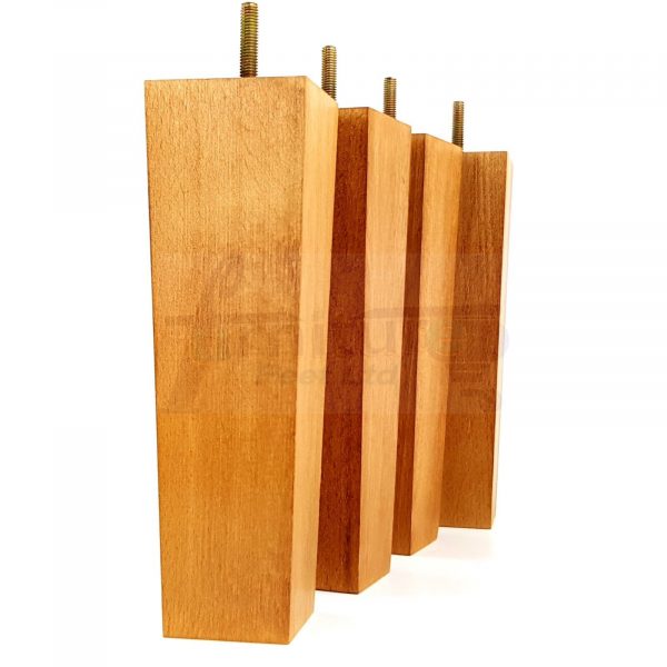 Square Wood Legs Replacement Furniture Feet 100 - 240mm High M8 Golden Oak Stain - Image 10