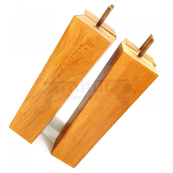 Square Wood Legs Replacement Furniture Feet 100 - 240mm High M8 Golden Oak Stain - Image 5