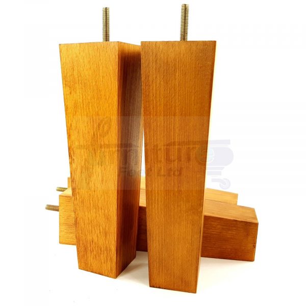Square Wood Legs Replacement Furniture Feet 100 - 240mm High M8 Medium Oak Wash - Image 9