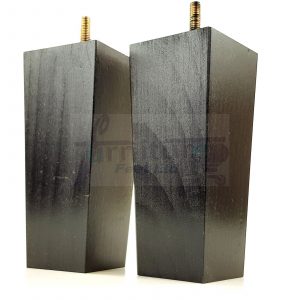 Square Wood Legs Replacement Tapered Furniture Feet 100 - 240mm High M8 Black