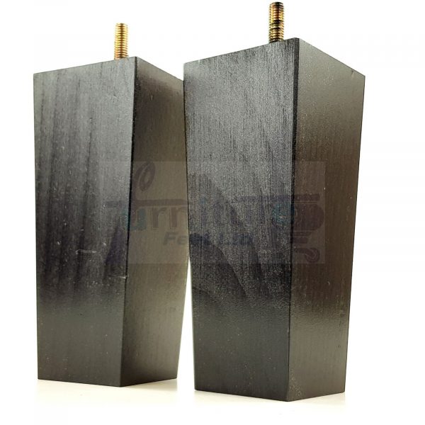 Square Wood Legs Replacement Tapered Furniture Feet 100 - 240mm High M8 Black
