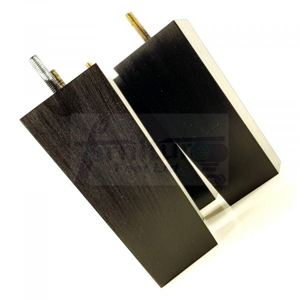 Square Wood Legs Replacement Tapered Furniture Feet 100 - 240mm High M8 Black - Image 2