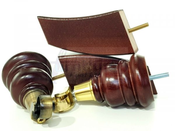 TURNED WOOD CASTOR LEGS 165mm High CHAIR REPLACEMENT SOFA FURNITURE FEET M8(8mm) - Image 10