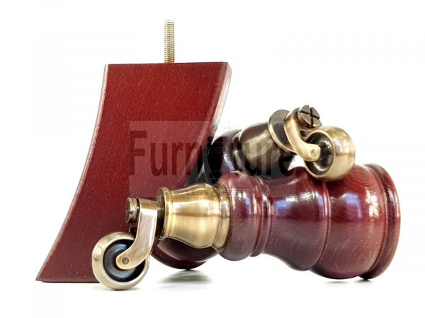 2x Wooden Castor Furniture Sofa Legs & 2x Curved M8 Chair Settee Feet 160mm High - Image 17