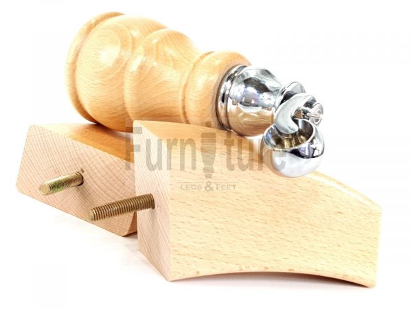 2x Wooden Castor Furniture Sofa Legs & 2x Curved M8 Chair Settee Feet 160mm High - Image 17
