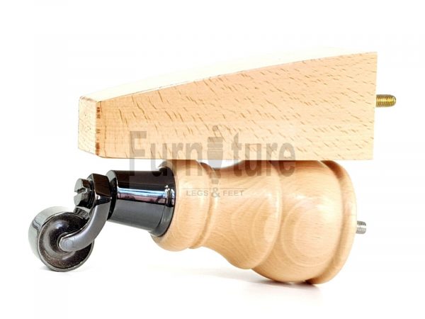 2x Wooden Castor Furniture Sofa Legs & 2x Curved M8 Chair Settee Feet 160mm High - Image 16
