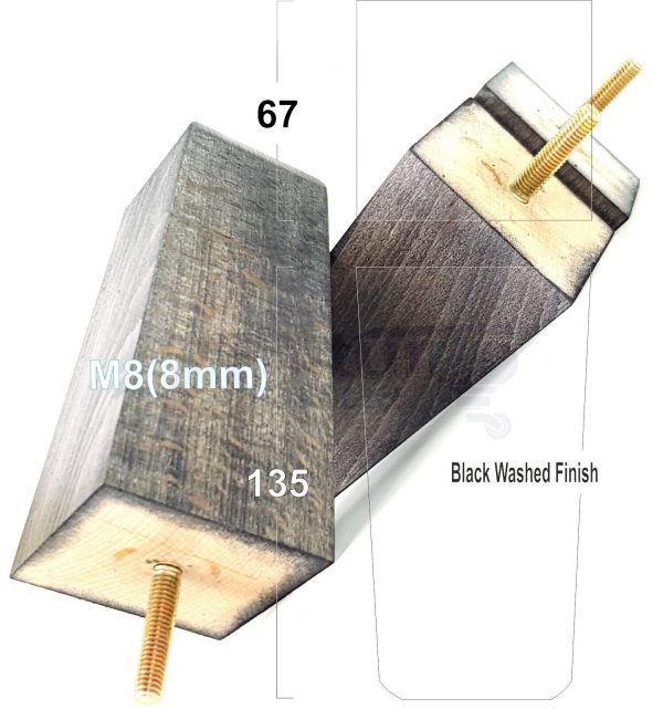 4 Block Wood Sofa Legs 135mm High Replacement Furniture Feet Chairs Cabinets M8 - Image 10