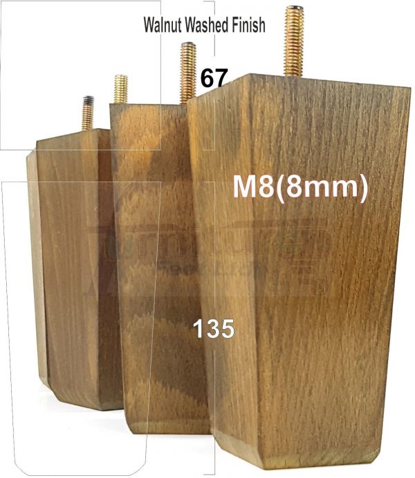 4 Block Wood Sofa Legs 135mm High Replacement Furniture Feet Chairs Cabinets M8 - Image 13