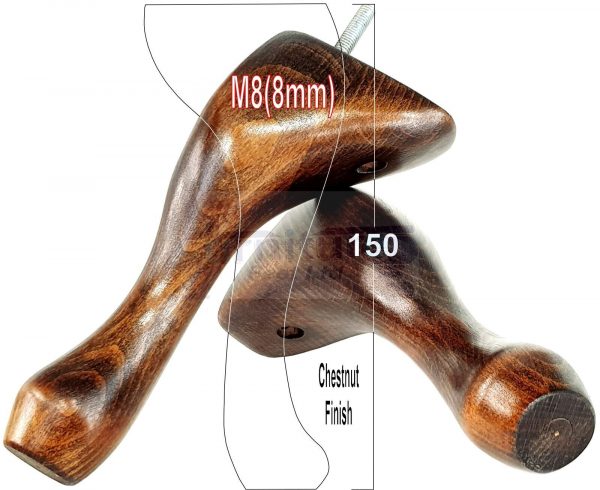 4 Queen Anne Wood Chair Legs 150mm High Replacement Furniture Feet Sofas M8(8mm) - Image 28