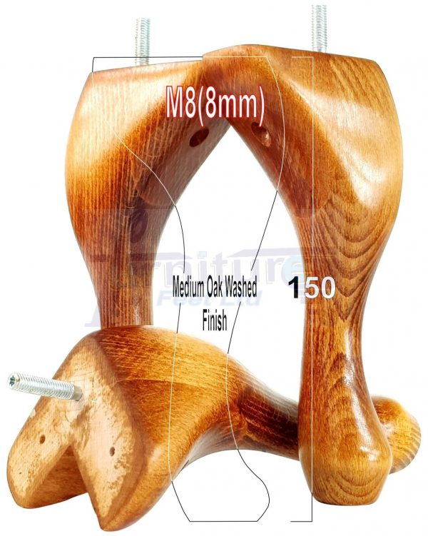 4 Queen Anne Wood Chair Legs 150mm High Replacement Furniture Feet Sofas M8(8mm) - Image 15