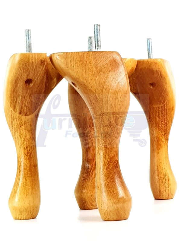 4 Queen Anne Wood Chair Legs 150mm High Replacement Furniture Feet Sofas M8(8mm) - Image 22