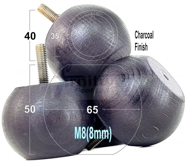 4 Replacement Turned Wood Furniture Sofa Leg M8 Chair Settee Bun Feet 50mm High - Image 37