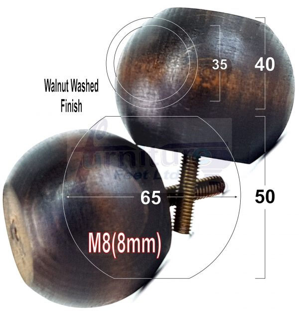 4 Replacement Turned Wood Furniture Sofa Leg M8 Chair Settee Bun Feet 50mm High - Image 16