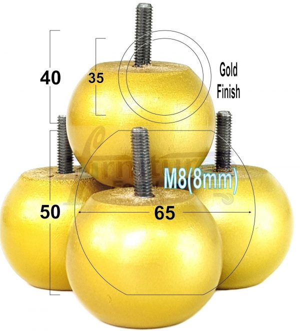 4 Replacement Turned Wood Furniture Sofa Leg M8 Chair Settee Bun Feet 50mm High - Image 29