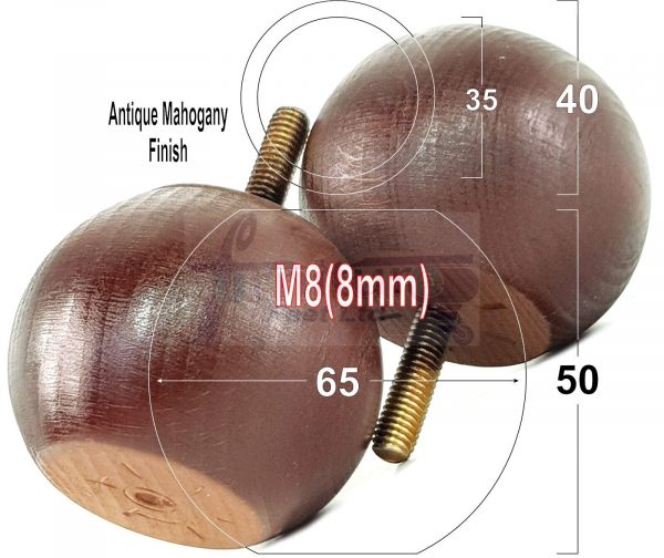 4 Replacement Turned Wood Furniture Sofa Leg M8 Chair Settee Bun Feet 50mm High - Image 35